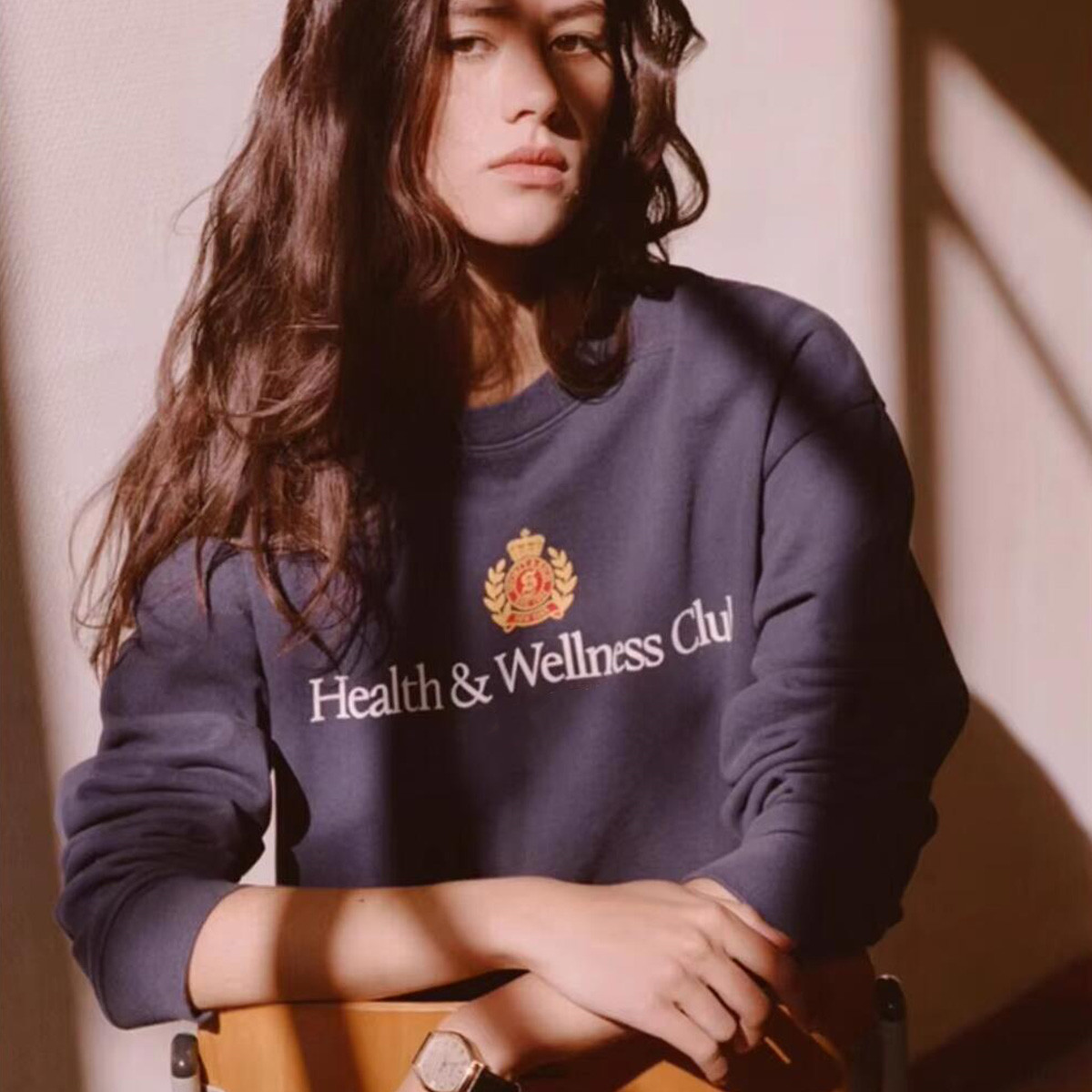 Health Wellness Club - Health Wellness Club Letters Printed Navy